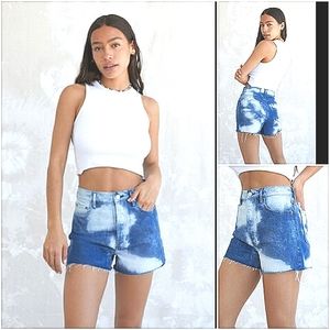 Pacsun Blue water color Ultra High rise Vintage shorts size 25 new with tags